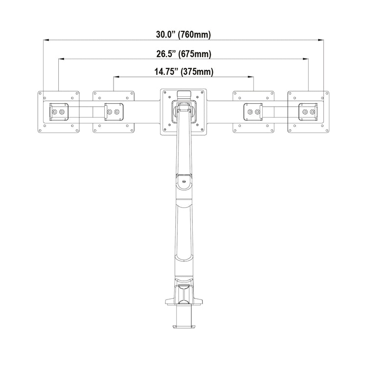 Advantage Series Radial Dual Monitor Cross Bar