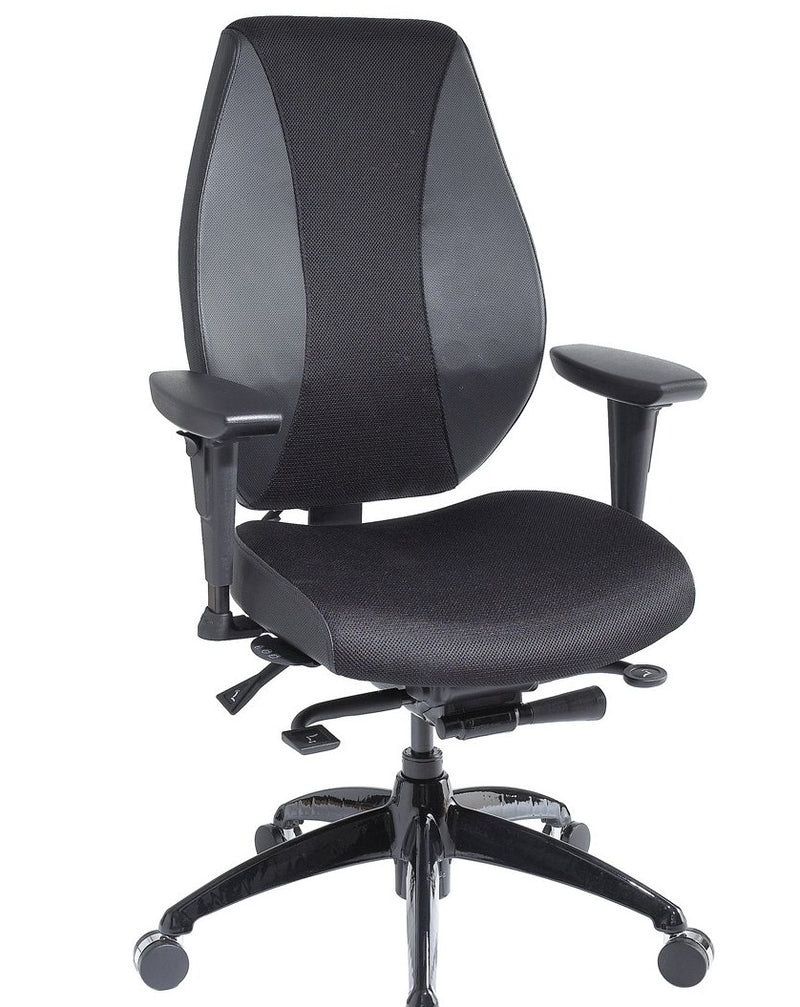 tCentric Hybrid with Mesh Backrest and Upholstered Seat, Midnight Blac –  ergoCentric Store